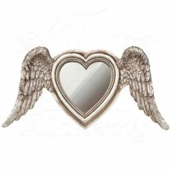Decoration (mirror) ALCHEMY GOTHIC - Winged Heart (Wings Down)