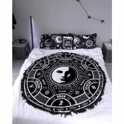 Blanket KILLSTAR - Lunar Spell Round -Blankets, bed linen, pillows Shop LUNAR SPELL BLANKET C