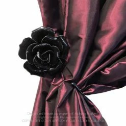 Hook Rack ALCHEMY GOTHIC - Black Rose -Blankets, bed linen, pillows Shop black rose hanger tie back004