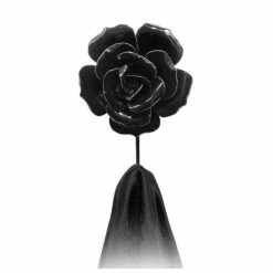 Hook Rack ALCHEMY GOTHIC - Black Rose -Blankets, bed linen, pillows Shop black rose hanger tie back005