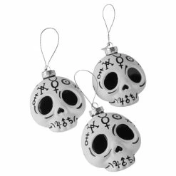 Christmas Decoration (ornament) KILLSTAR - Cranium Glass Ornament - White