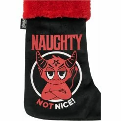 Christmas Sock (decoration) KILLSTAR - Naughty - Black -Blankets, bed linen, pillows Shop naughty hexmas stocking 4j