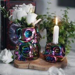 Vase (decoration) KILLSTAR - Rainbow Skulls - Aura 11 Vase (decoration) KILLSTAR - Rainbow Skulls - Aura -Blankets, bed linen, pillows Shop rainbow vase g004