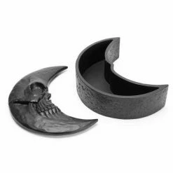 Decoration (box) ALCHEMY GOTHIC - Skull Moon - Black -Blankets, bed linen, pillows Shop skull moon box matte black4