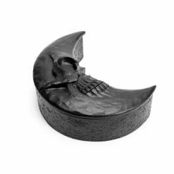 Decoration (box) ALCHEMY GOTHIC - Skull Moon - Black -Blankets, bed linen, pillows Shop skull moon box matte black5